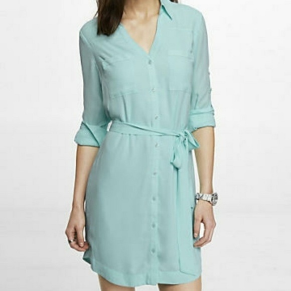 Express Dresses & Skirts - Express Portofino Shirt Dress Seafoam Green | XS